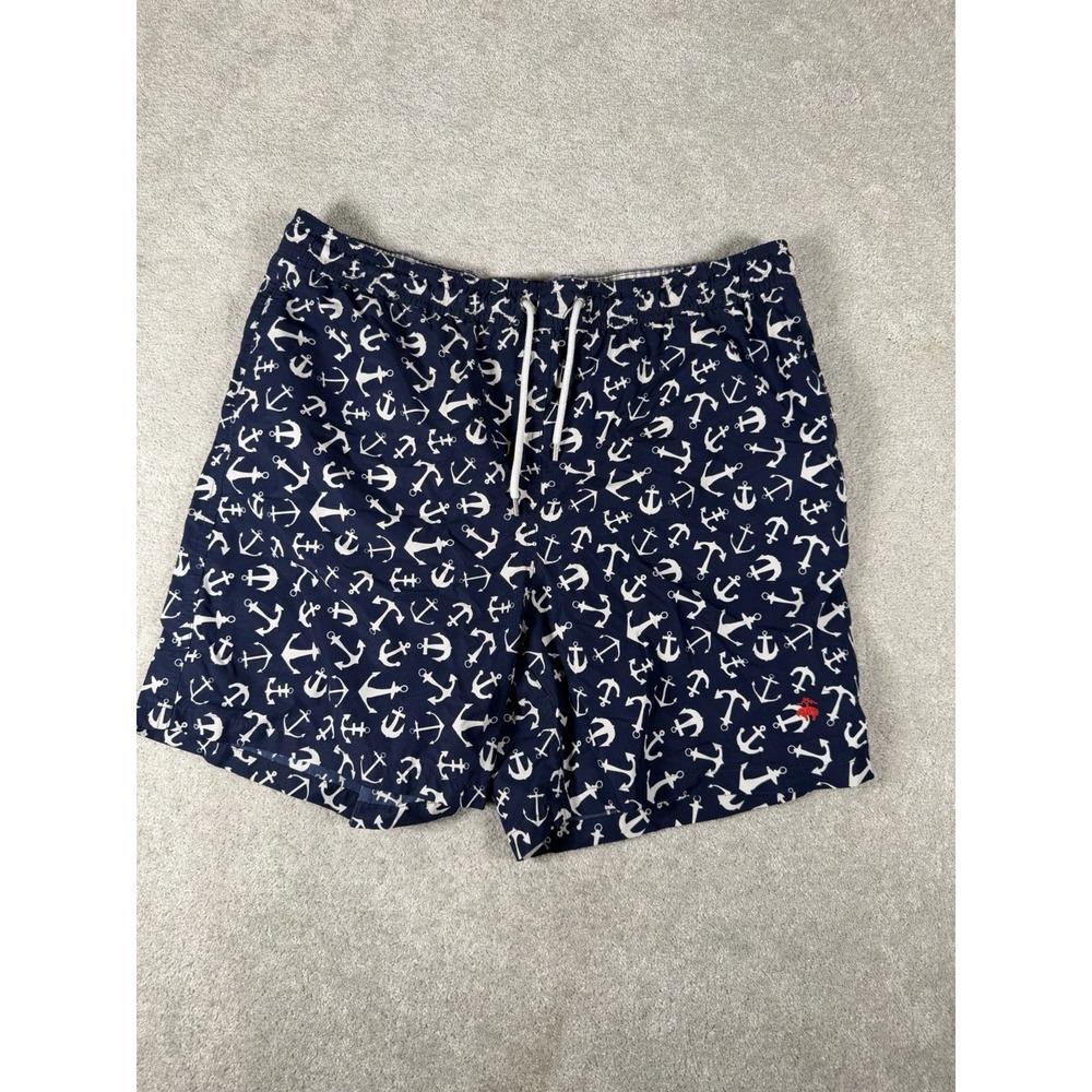 Brooks Brothers Lined Swim Trunks Anchor Nautical Print Size M Preppy Sheep